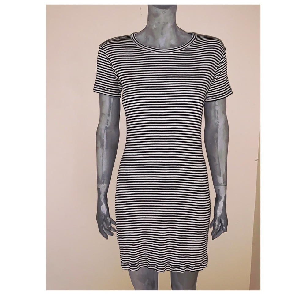 Stripped black and white dress